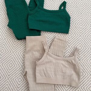 Seamless Knit Crop Tank & Legging Set Bundle